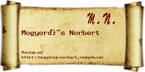 Mogyorós Norbert névjegykártya