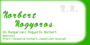 norbert mogyoros business card