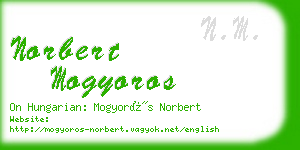 norbert mogyoros business card